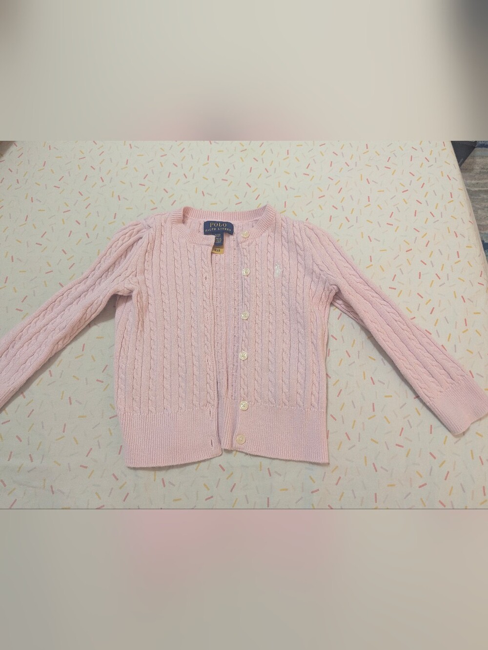 Polo by Ralph Lauren Pink Cable Knit Cardigan